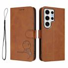 For Samsung Galaxy S24 Ultra 5G Litter Panda Embossing RFID Leather Phone Case with Lanyard(Brown) - 2