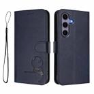 For Samsung Galaxy S25 / S24 5G Litter Panda Embossing RFID Leather Phone Case with Lanyard(Blue) - 2