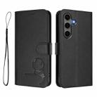For Samsung Galaxy S25+ / S24+ 5G Litter Panda Embossing RFID Leather Phone Case with Lanyard(Black) - 2