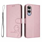 For Samsung Galaxy S25 Edge 5G Litter Panda Embossing RFID Leather Phone Case with Lanyard(Pink) - 2