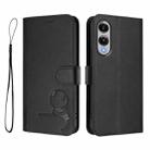 For Samsung Galaxy S25 Edge 5G Litter Panda Embossing RFID Leather Phone Case with Lanyard(Black) - 2