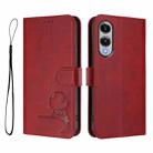 For Samsung Galaxy S25 Edge 5G Litter Panda Embossing RFID Leather Phone Case with Lanyard(Wine Red) - 2