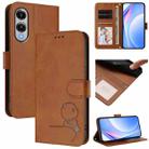 For Samsung Galaxy S25 Edge 5G Litter Panda Embossing RFID Leather Phone Case with Lanyard(Brown) - 1