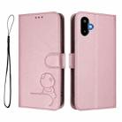 For Samsung Galaxy F06 5G / M06 5G Litter Panda Embossing RFID Leather Phone Case with Lanyard(Pink) - 2