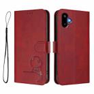 For Samsung Galaxy F06 5G / M06 5G Litter Panda Embossing RFID Leather Phone Case with Lanyard(Wine Red) - 2