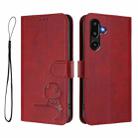 For Samsung Galaxy F16 5G / M16 5G Litter Panda Embossing RFID Leather Phone Case with Lanyard(Wine Red) - 2