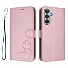 For Samsung Galaxy M34 5G / F34 5G Litter Panda Embossing RFID Leather Phone Case with Lanyard(Pink) - 2