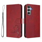 For Samsung Galaxy M34 5G / F34 5G Litter Panda Embossing RFID Leather Phone Case with Lanyard(Wine Red) - 2
