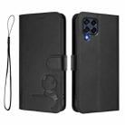 For Samsung Galaxy M53 5G Litter Panda Embossing RFID Leather Phone Case with Lanyard(Black) - 2