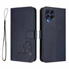 For Samsung Galaxy M53 5G Litter Panda Embossing RFID Leather Phone Case with Lanyard(Blue) - 2