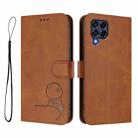 For Samsung Galaxy M53 5G Litter Panda Embossing RFID Leather Phone Case with Lanyard(Brown) - 2
