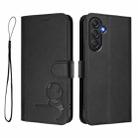 For Samsung Galaxy M54 5G / F54 5G Litter Panda Embossing RFID Leather Phone Case with Lanyard(Black) - 2
