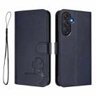 For Samsung Galaxy M55 / C55 5G Litter Panda Embossing RFID Leather Phone Case with Lanyard(Blue) - 2