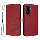 For Samsung Galaxy M56 5G Litter Panda Embossing RFID Leather Phone Case with Lanyard(Wine Red) - 2