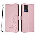 For Samsung Galaxy M62 / F62 4G Litter Panda Embossing RFID Leather Phone Case with Lanyard(Pink) - 2