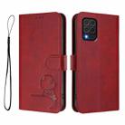 For Samsung Galaxy M62 / F62 4G Litter Panda Embossing RFID Leather Phone Case with Lanyard(Wine Red) - 2