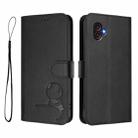 For Samsung Galaxy XCover6 Pro Litter Panda Embossing RFID Leather Phone Case with Lanyard(Black) - 2