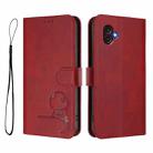 For Samsung Galaxy XCover6 Pro Litter Panda Embossing RFID Leather Phone Case with Lanyard(Wine Red) - 2