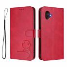 For Samsung Galaxy XCover6 Pro Litter Panda Embossing RFID Leather Phone Case with Lanyard(Rose Red) - 2