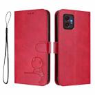 For Samsung Galaxy XCover7 Pro Litter Panda Embossing RFID Leather Phone Case with Lanyard(Rose Red) - 2