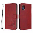 For Samsung Galaxy XCover7 Litter Panda Embossing RFID Leather Phone Case with Lanyard(Wine Red) - 2