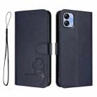 For Samsung Galaxy A04e / F04 / M04 Litter Panda Embossing RFID Leather Phone Case with Lanyard(Blue) - 2