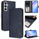 For Samsung Galaxy A05s 4G / F14 4G Litter Panda Embossing RFID Leather Phone Case with Lanyard(Blue) - 1