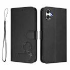 For Samsung Galaxy A06 4G / 5G Litter Panda Embossing RFID Leather Phone Case with Lanyard(Black) - 2