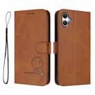 For Samsung Galaxy A07 4G Litter Panda Embossing RFID Leather Phone Case with Lanyard(Brown) - 2