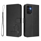 For Samsung Galaxy A13 5G / 4G Litter Panda Embossing RFID Leather Phone Case with Lanyard(Black) - 2