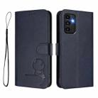 For Samsung Galaxy A13 5G / 4G Litter Panda Embossing RFID Leather Phone Case with Lanyard(Blue) - 2