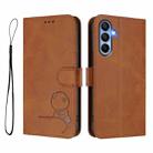 For Samsung Galaxy A15 5G / 4G Litter Panda Embossing RFID Leather Phone Case with Lanyard(Brown) - 2