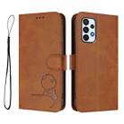 For Samsung Galaxy A23 4G / 5G Litter Panda Embossing RFID Leather Phone Case with Lanyard(Brown) - 2