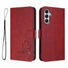 For Samsung Galaxy A25 5G Litter Panda Embossing RFID Leather Phone Case with Lanyard(Wine Red) - 2