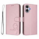 For Samsung Galaxy A25e / A25 5G JP Litter Panda Embossing RFID Leather Phone Case with Lanyard(Pink) - 2