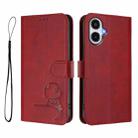 For Samsung Galaxy A25e / A25 5G JP Litter Panda Embossing RFID Leather Phone Case with Lanyard(Wine Red) - 2