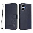 For Samsung Galaxy A25e / A25 5G JP Litter Panda Embossing RFID Leather Phone Case with Lanyard(Blue) - 2