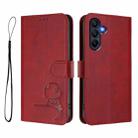 For Samsung Galaxy A26 5G Litter Panda Embossing RFID Leather Phone Case with Lanyard(Wine Red) - 2