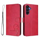 For Samsung Galaxy A26 5G Litter Panda Embossing RFID Leather Phone Case with Lanyard(Rose Red) - 2