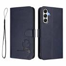 For Samsung Galaxy A34 5G Litter Panda Embossing RFID Leather Phone Case with Lanyard(Blue) - 2