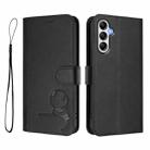 For Samsung Galaxy A35 5G Litter Panda Embossing RFID Leather Phone Case with Lanyard(Black) - 2