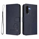 For Samsung Galaxy A36 5G Litter Panda Embossing RFID Leather Phone Case with Lanyard(Blue) - 2