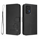 For Samsung Galaxy A53 5G Litter Panda Embossing RFID Leather Phone Case with Lanyard(Black) - 2