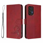 For Samsung Galaxy A53 5G Litter Panda Embossing RFID Leather Phone Case with Lanyard(Wine Red) - 2