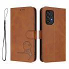 For Samsung Galaxy A53 5G Litter Panda Embossing RFID Leather Phone Case with Lanyard(Brown) - 2