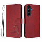 For Samsung Galaxy A55 5G Litter Panda Embossing RFID Leather Phone Case with Lanyard(Wine Red) - 2