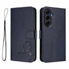 For Samsung Galaxy A55 5G Litter Panda Embossing RFID Leather Phone Case with Lanyard(Blue) - 2