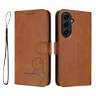 For Samsung Galaxy A55 5G Litter Panda Embossing RFID Leather Phone Case with Lanyard(Brown) - 2