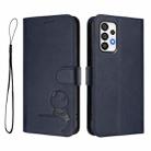 For Samsung Galaxy A73 5G Litter Panda Embossing RFID Leather Phone Case with Lanyard(Blue) - 2