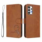 For Samsung Galaxy A73 5G Litter Panda Embossing RFID Leather Phone Case with Lanyard(Brown) - 2